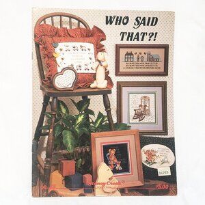Stoney Creek Cross Stitch Leaflet 45 Who Said That 1986 Country Cow Teddy Bear